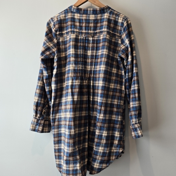 Wrangler Wrancher Women's Plaid Flannel Babydoll Pullover Button V-Neck - Picture 7 of 13